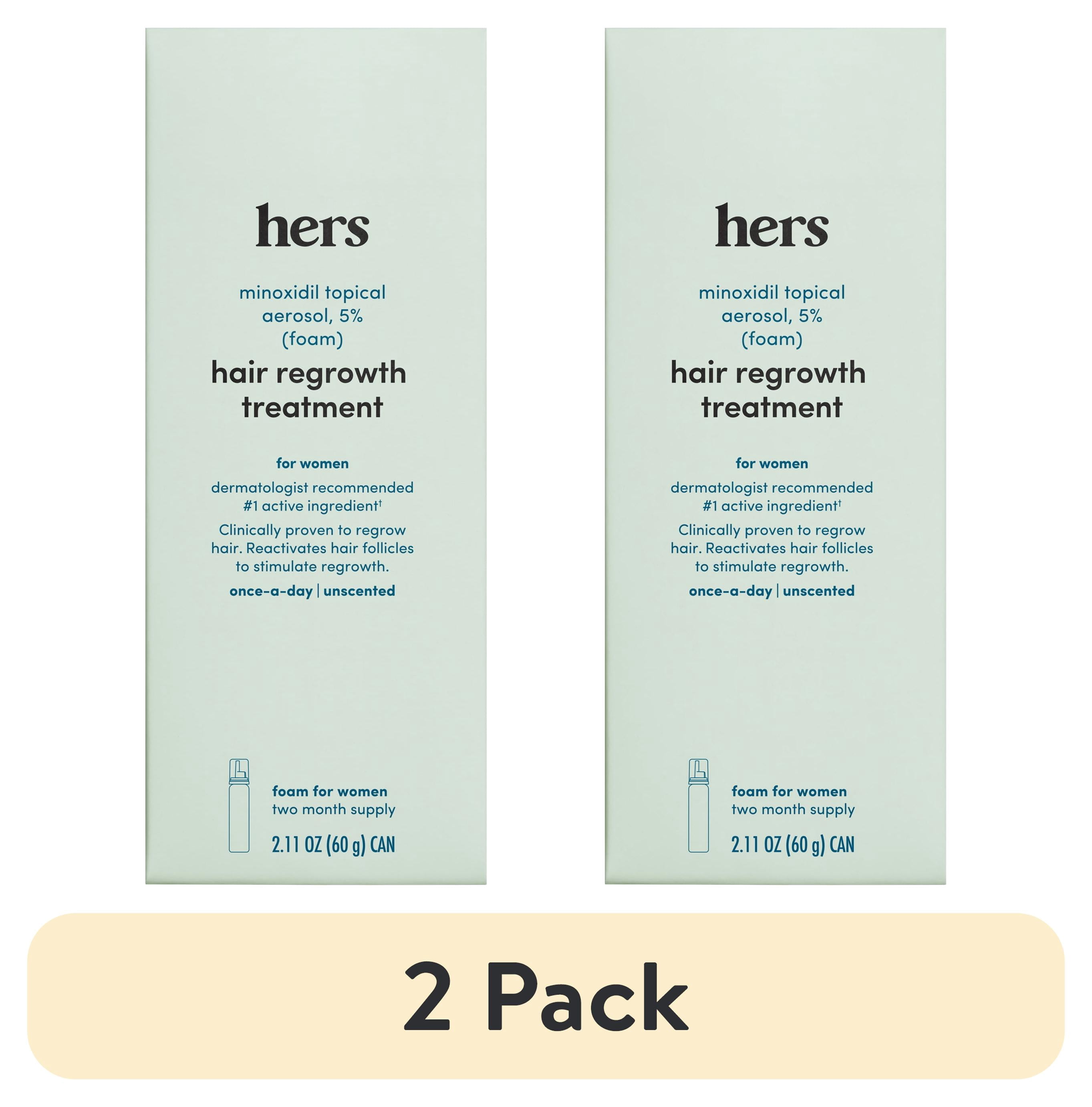 (2 pack) Hers Minoxidil 5% Topical Foam, Hair Regrowth Treatment for Women, 2.11 fl oz