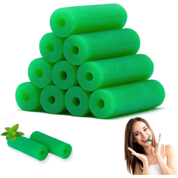 hewies  10 Pcs Green Mint Chewies for Invisalign & Clear Aligners  Improve Fit & Comfort  Textured, Non-Slip, Reusable Silicone  Portable, Easy to Use, Orthodontic Accessory