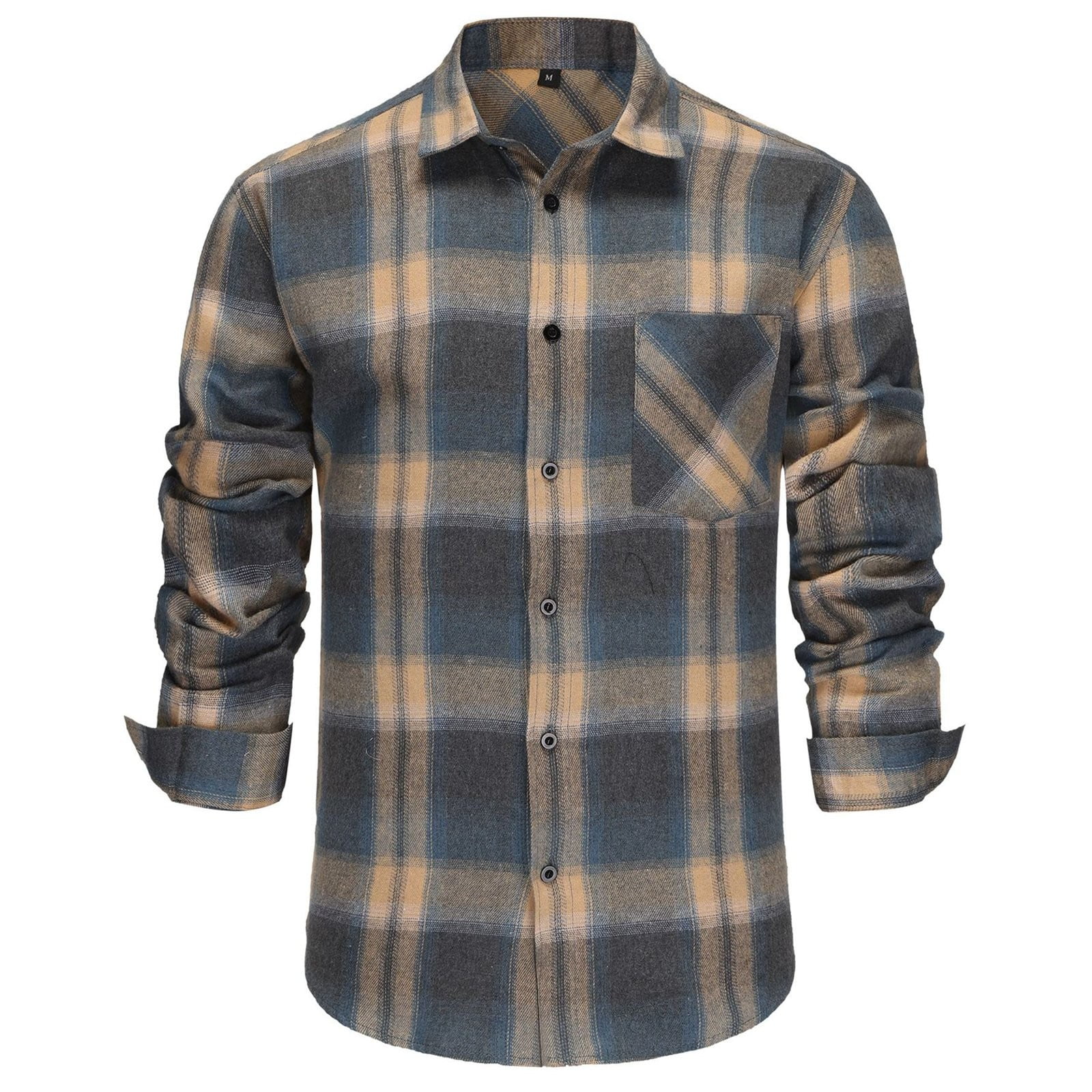 heyac Big and Tall Button Down Shirts for Men Collar Button Up Plaid Wedding  Vacation Shirt Vintage Roll-Up Sleeve Boat Neck Pullover Top - Walmart.com, image size:1600x1600