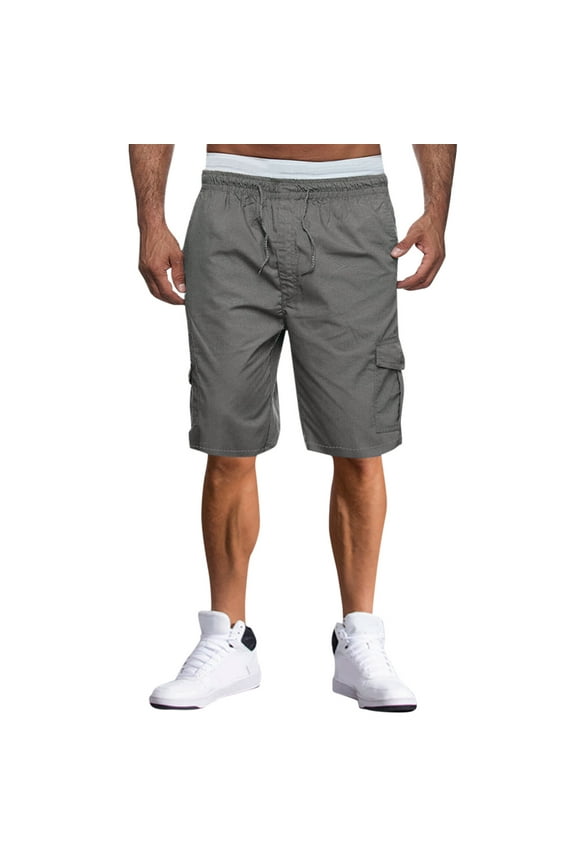 Cargo Shorts Men 5 Inch High Waisted Cargo Trousers Stretchy Soft Street Hop Trousers Loose fit Casual Cargo Shorts with Multi Pockets