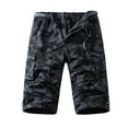 thumbnail image 1 of heyac Cargo Shorts for Men Elastic Waistband Plain 3/4 Camo Cargo Short Casual Baggy Streetwear Oversized Casual Cargo Shorts with Multi Pockets, 1 of 4