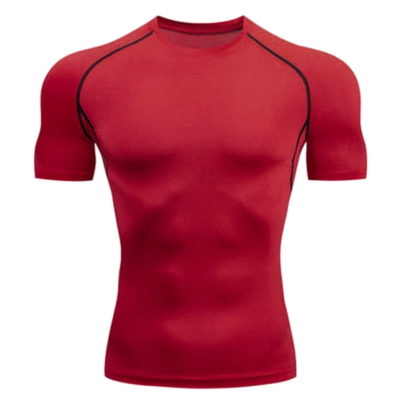 heyac Compression Shirt Men Short Sleeve T-Shirt Quick Dry Cool Baselayer Undershirts for Workout Gym Football Basketball