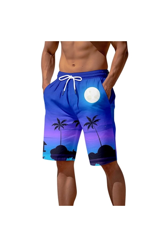 Dissolving Swim Trunks Men Elastic Waist Drawstring Quick Dry Stretch 2 In 1 Beach Swimming Shorts Loose Beach Bathing Suit Beach Board Shorts