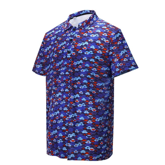 heyac Golf Shirts for Men Funny Polo Button Down V Neck Business Casual Short Sleeve Shirt Athletic Fit Pullover Golf Polo T Shirts Outdoor Casual Casual Work Shirt