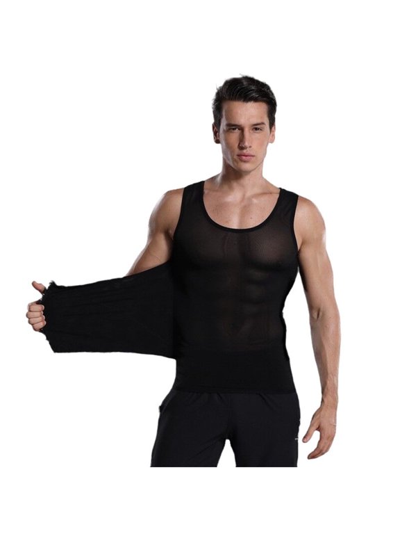Men Compression Shirt Shapewear Body Shaper Vest Undershirt Tummy Control Tank Top