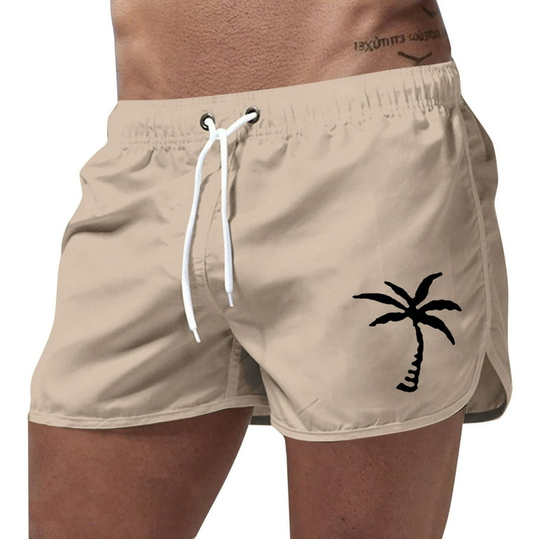 heyac Men Swim Trunks Inch Inseam Solid Stretchy Quick Dry