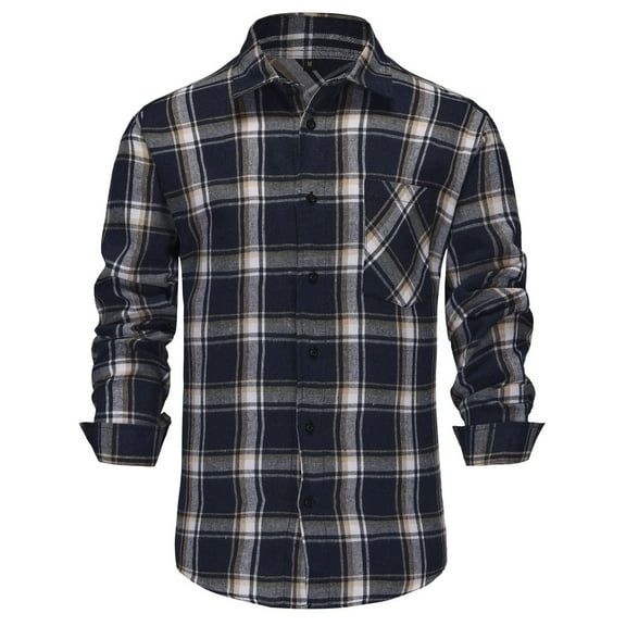 heyac Men's Button Down Shirts Collar Button Up Plaid Wedding Vacation Shirt Vintage Roll-Up Sleeve Boat Neck Beach Long Sleeve Shirts