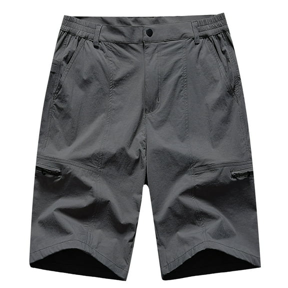 heyac Men's Cargo Shorts for Work Comfy Elastic Waist Casual Athletic Jogger Sports Trousers Rip-Stop Street Hop Trousers Lightweight Casual Athletic Jogger Shorts with Pockets