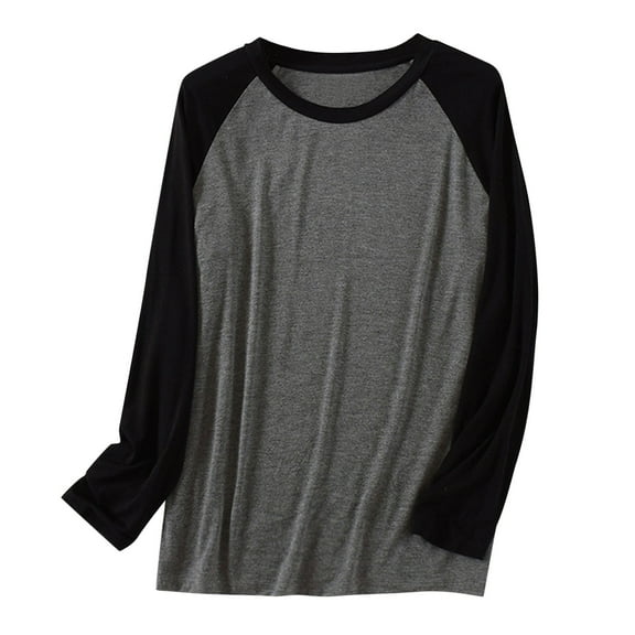 heyac Men's Pajama Top Long Sleeves Sleep T-Shirt Thin Home Furnishing Plus Size Loose Sleepwear Home Furnishing