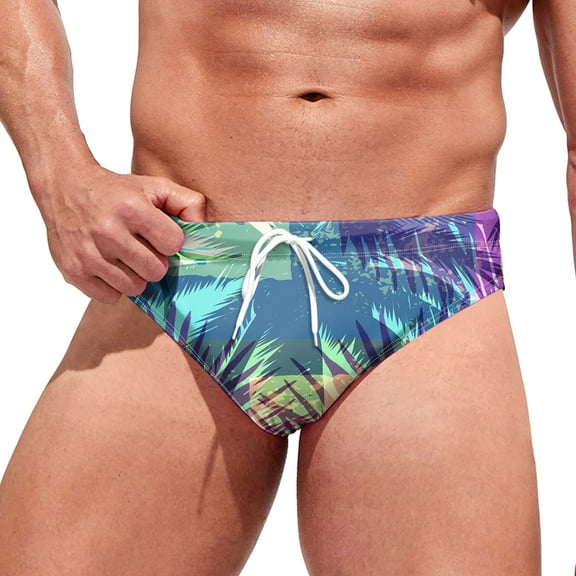 heyac Men's Sexy Swim Underwear Briefs Fashion Board Shorts Stretchy Swimsuit Boyshorts,Light Blue,L