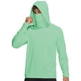 thumbnail image 1 of heyac Men's Sun Protection Hoodie with Mask UPF 50+ UV Long Sleeve Shirt Men Rash Guard Performance Fishing Hiking Shirt, 1 of 4