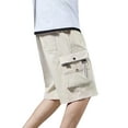 thumbnail image 1 of heyac Mens Cargo Shorts Size 38 Stretch Waist Straight Leg Athletic Jogger Sports Shorts Stretch Elastic Waist Streetwear Trousers Regular Fit Casual Cargo Pant Multiple Pockets, 1 of 6