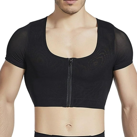 heyac Mens Compression Corset Vest Workout Fajas para Hombres Back Support Gynecomastia Shapewear Tops