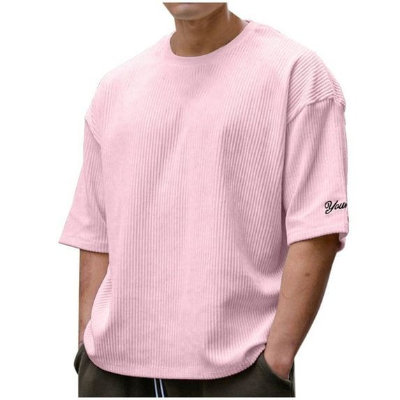 heyac Mens Cropped T Shirt Roll-Up Sleeve Free 4-Way Stretch Mens Shirts Summer Shirts Big & Tall Plain Casual Stylish Summer Casual Vacation Basic Activewear