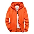 thumbnail image 1 of heyac Mens Lightweight Hooded Waterproof Rain Jacket Breathable Raincoat Shell for Outdoor Fishing Hiking,Orange,XXXL, 1 of 3