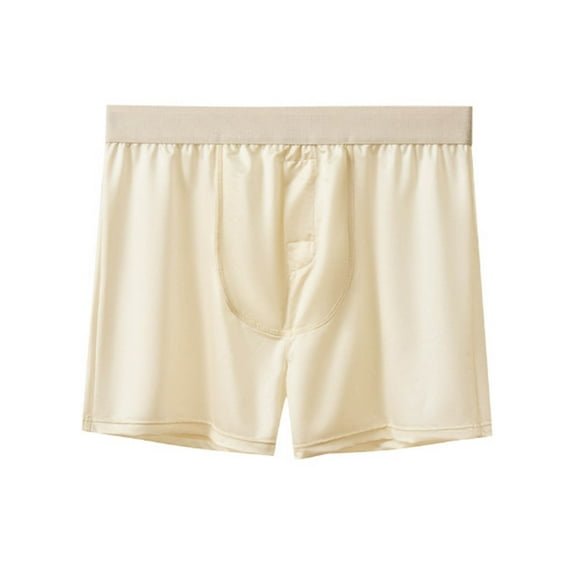 heyac Mens Satin Silk Boxers 3 Inch Inseam Lounge Shorts Men Sexy Panties Pajama Bottoms Shorts with Elastic Waist