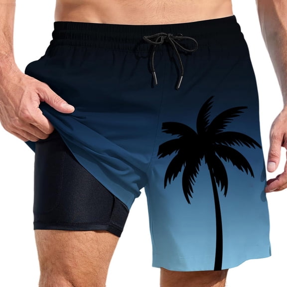 heyac Mens Small Swim Trunks 5 Inch Drawstring Swimsuit Men Quick Dry Compression Liner Comfy Beach Swimwear