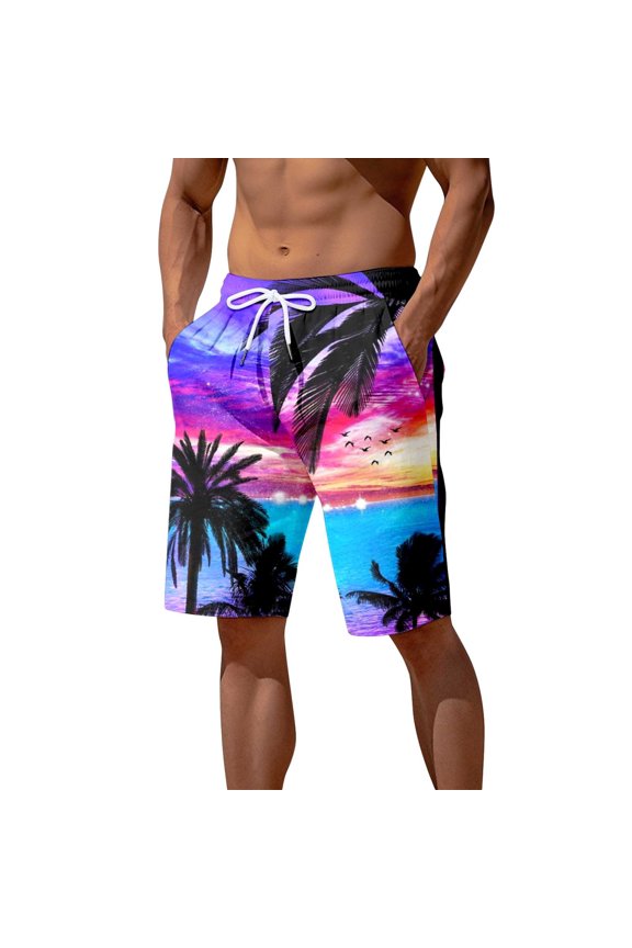 Mens Swim Trunks 5 Inch Expandable Waist Quick Dry Beach Shorts Lightweight Beach Men Swim Brief
