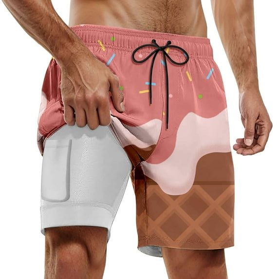 heyac Mens Swim Trunks 5 Inch Prints Quick Dry Swimsuit Men Light Summer Beach Swimming Shorts for Men