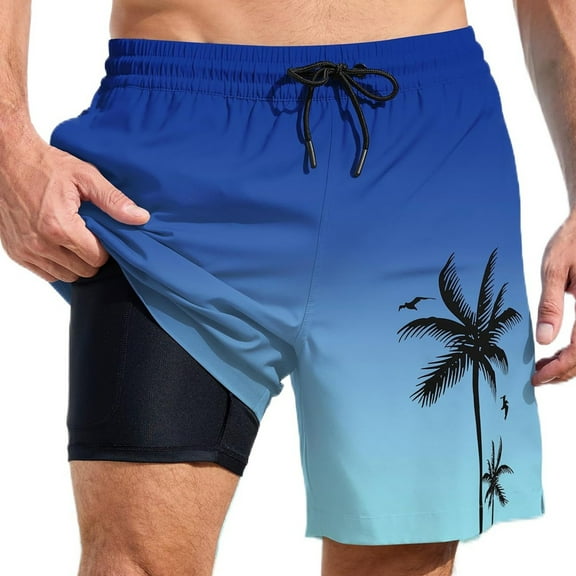 heyac Mens Swim Trunks 7 Inch Inseam Drawstring Quick Dry Funny Mens Swim Trunks Light Upf Summer Beach Bathing Suit Beach Board Shorts
