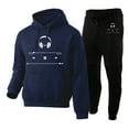 thumbnail image 1 of heyac Mens Track Suits 2 Piece Set Big and Tall 5xlBig and Tall Matching Outfits Casual Oversized Sweatshirt Tops Elastic Pants Jogger, 1 of 3