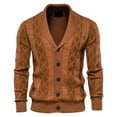 thumbnail image 1 of heyac Sweaters Men Long Sleeve V Neck Cardigan Sweater Cable Knitted Button Down Vintage Clothes with Pockets, 1 of 2