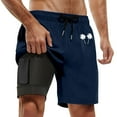 thumbnail image 1 of heyac Swim Trunks Men 5 Inch Compression Elastic Waist Mens Swim Shorts Quick Dry with Compression Liner Slim Fit Summer Beach Bathing Suit Beach Board Shorts, 1 of 4