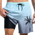 thumbnail image 1 of heyac Swim Trunks Men 5 Inch Inseam Soild Color Quick Dry Stretch 2 In 1 Beach Swimming Shorts Light Beach Swimwear, 1 of 3