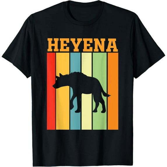 heyena Shadow silhouette in Retro Colors T-Shirt men and women can wear, black, white, gifts