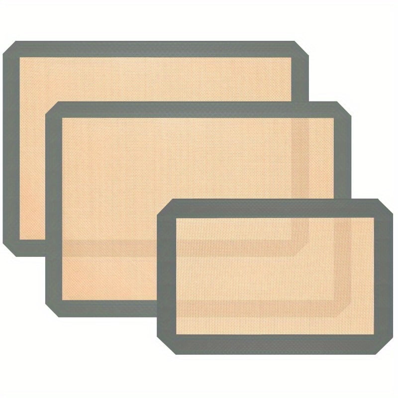 Gray Silicone Non-Stick Reusable Baking Mat Set