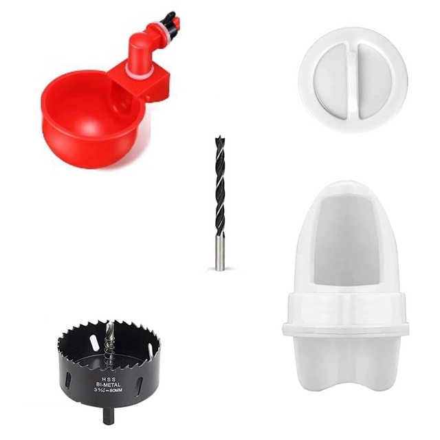 5-Pack Automatic Chicken Waterer Cups - 3/8 Inch Thread, Gravity Fed For Chickens, Ducks, Birds, Rabbits