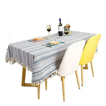 hghfhj   Linen Cotton Ethnic Style Tablecloth With Tassels Colorful Table Cover Classic Vintage Bohemian Table Cloth Home Decoration