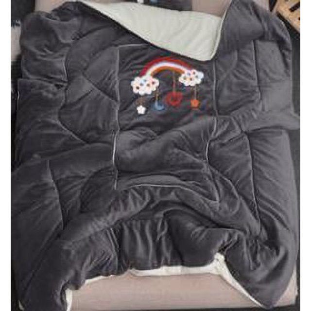 hghfhj New Embroidery Cartoon Quilt Blanket Portable Throw Pillow Home