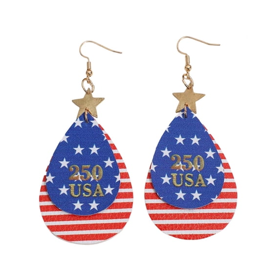 hgiogi 4th Of July Hook Star Dangle Earrings Patriotic Festival Jewelry For Independence Day Celebration Party