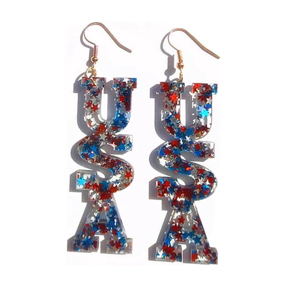 hgiogi 4th Of July Hook Star Dangle Earrings Patriotic Festival Jewelry For Independence Day Celebration Party
