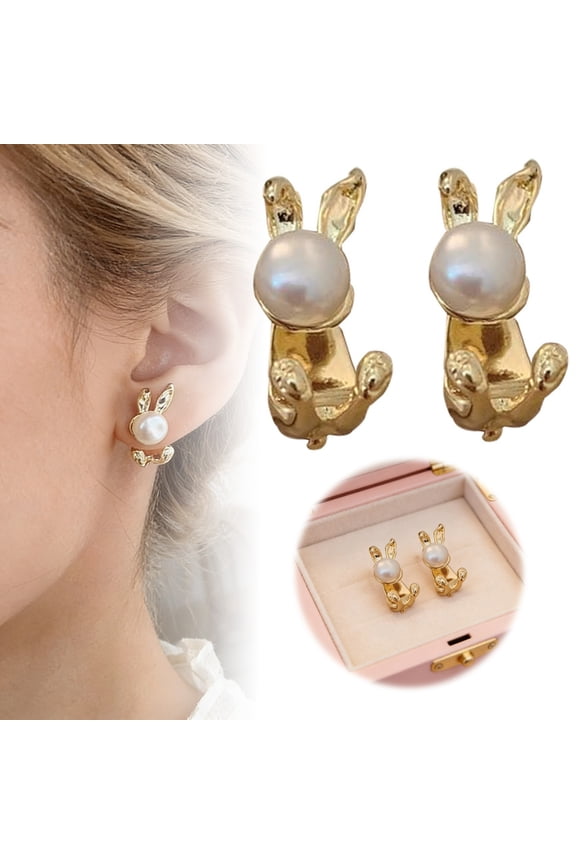 Earrings Cute Pearl Rabbit Ear Jacket For Party Jewelry Women Fashion Alloy Accessory