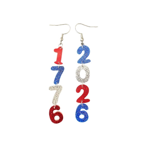 hgiogi Patriotic Star Dangle Earrings Fashion Jewelry Commemorative Celebration Independence Day 250th Anniversary Acrylic Casual Wear