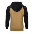 thumbnail image 1 of hgsbede Men Hoodies Color Block Patchwork Blend Fleece Pullover Kanga Pocket Sweatshirts, 1 of 4