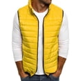 thumbnail image 1 of hgsbede Men's Autumn Winter Zipper Fashion Pure Color Waistcoat Vest Top Coat, 1 of 8