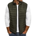 thumbnail image 1 of hgsbede Men's Autumn Winter Zipper Fashion Pure Color Waistcoat Vest Top Coat, 1 of 8