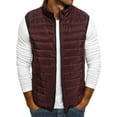 thumbnail image 1 of hgsbede Men's Autumn Winter Zipper Fashion Pure Color Waistcoat Vest Top Coat, 1 of 6