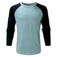 thumbnail image 1 of hgsbede Men's Round Neck Raglan Sleeves Color Matching Casual Long-sleeved Shirts, 1 of 3