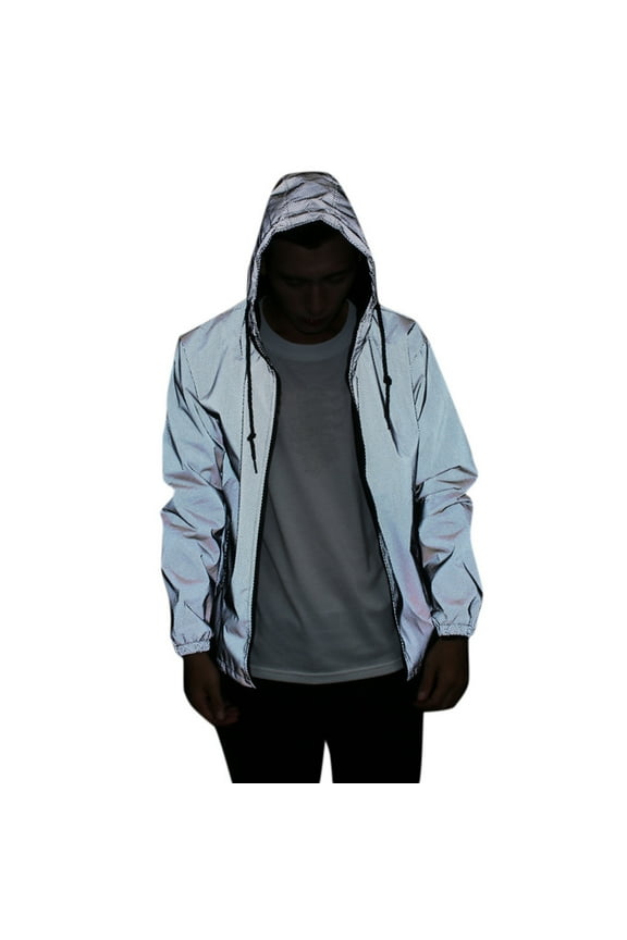 Reflective Jacket Men/women Harajuku Windbreaker Jackets Hooded Streetwear Coat