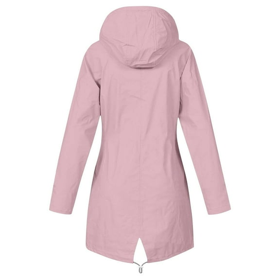 hgsbede Women Coats Plus Size Plus Size Raincoat Women Waterproof Long Hooded Trench Coats Lined Windbreaker Travel Jacket Outdoor Hooded Jackets