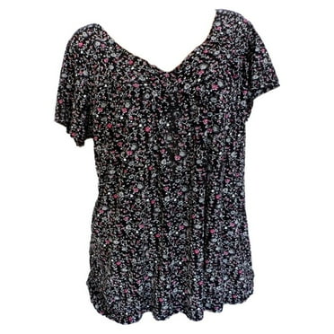 hgsbede Women Loose Short Sleeve V-Neck Solid Casual Blouse T-Shirt Tunic Tops