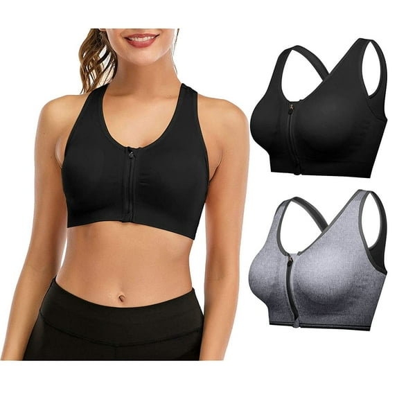 hgsbede Women Sports Bra Front Opening Closing Zipper without Steel Rring Mesh Shoulder