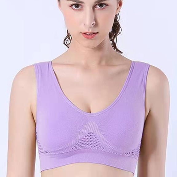 hgsbede Women Sports Bra without Steel Ring No Chest Support Yoga Running Vest