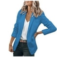 thumbnail image 1 of hgsbede Women's Solid Color Button Pocket Recreational Long Sleeve Suit Coat Tops, 1 of 8