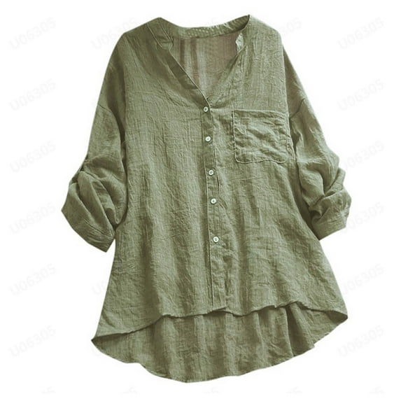 hgsbede Womens Plus Size Tops Casual Buttton Down V-Neck Short Sleeve Solid Loose Shirt Blouses
