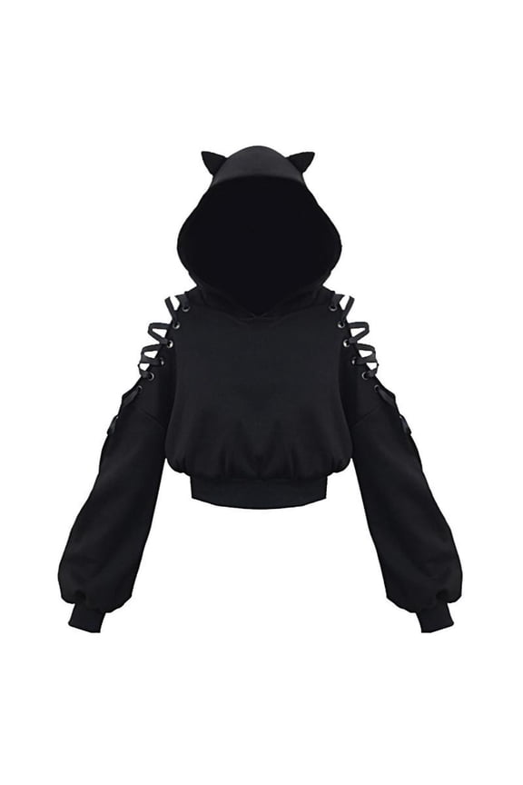Womens Tops Cat Ear Hoodie Pullover Long Sleeve Hooded Sweatshirt Cute Blouse